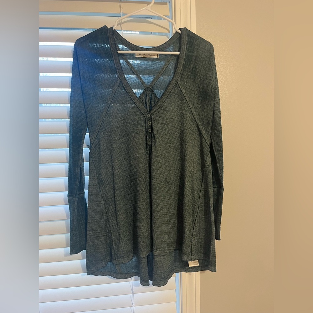 Free People Teal Tunic Henley in Extra Small